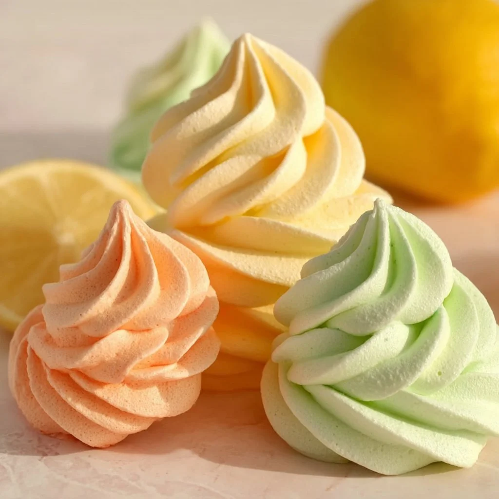 Colorful Easy Jello Meringue Cookies on a plate, perfect for desserts.