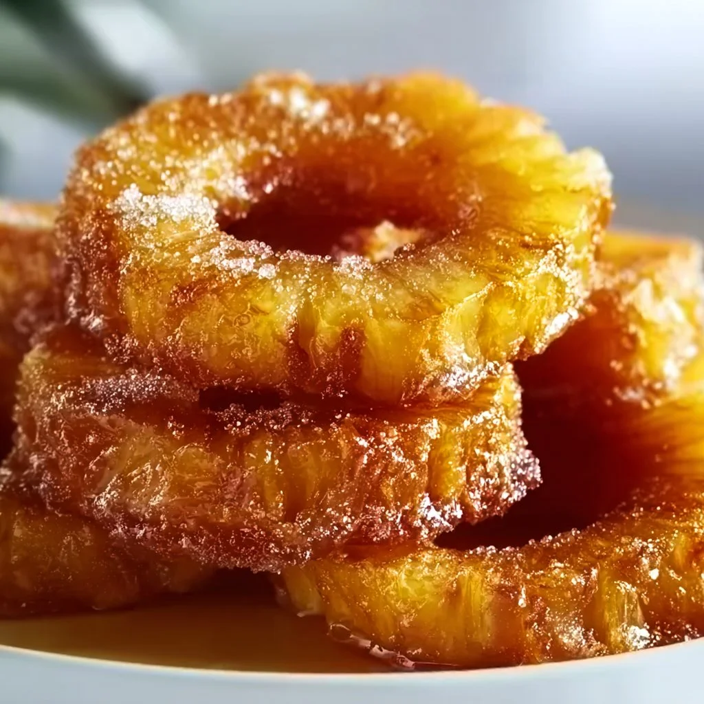 Delicious pineapple fritters drizzled with honey for a tropical treat