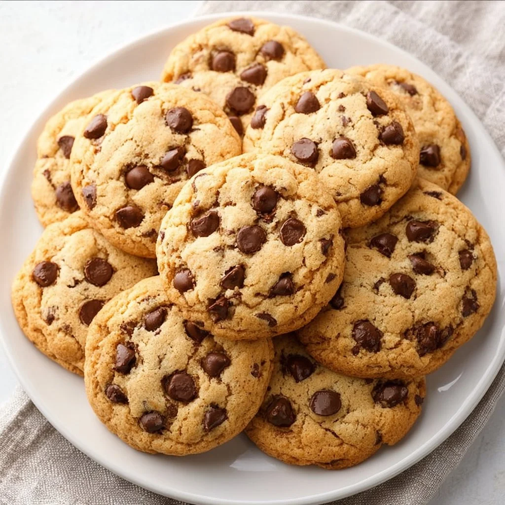 Freshly baked Joanna Gaines chocolate chip cookies on a cooling rack.