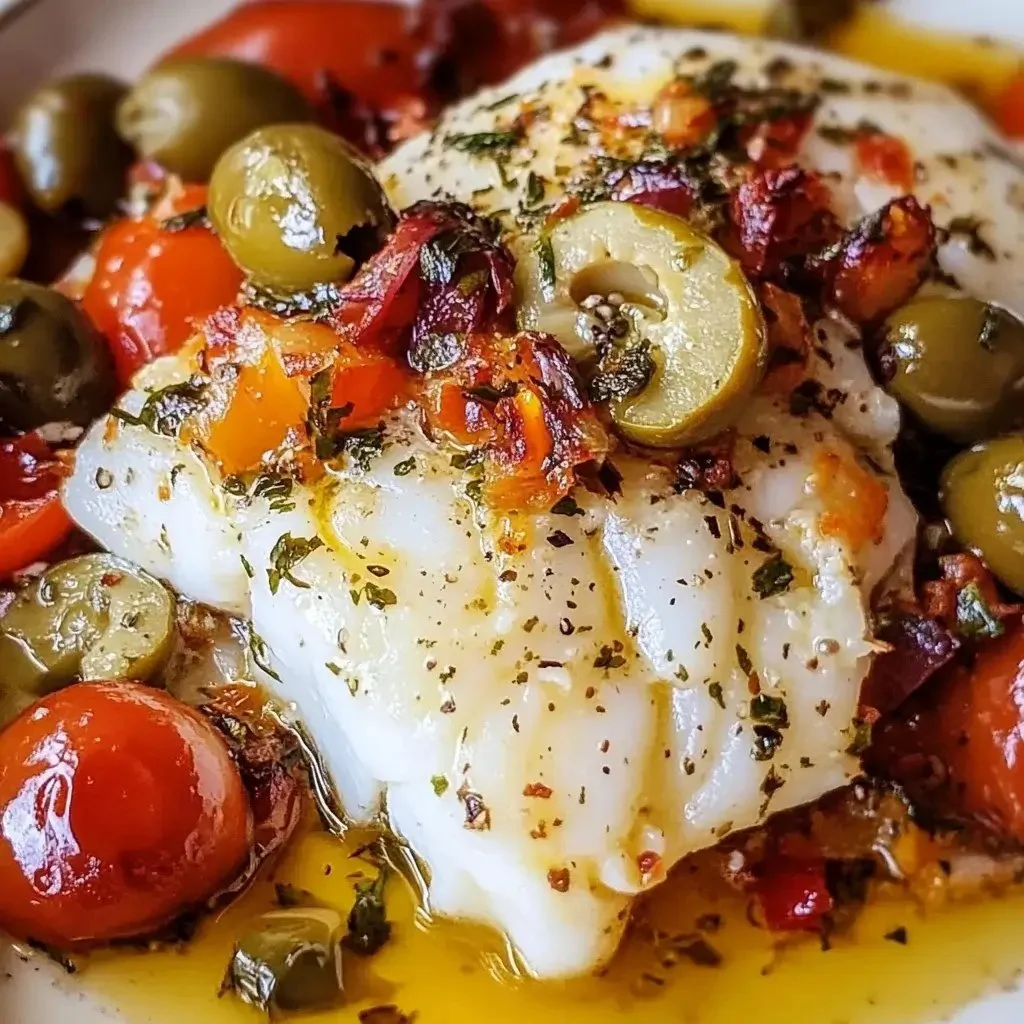 Mediterranean Baked Cod with Olives