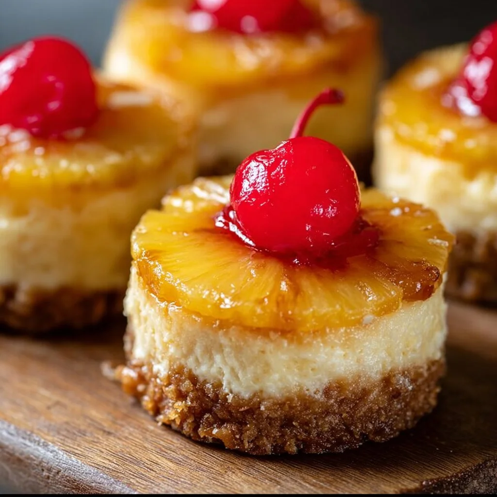 Mini Pineapple Upside-Down Cheesecakes