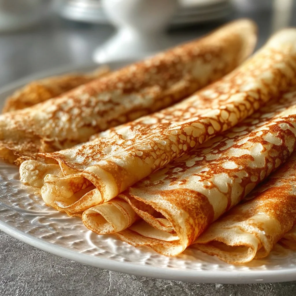 Delicious oatmeal crepes filled with fresh fruits and drizzled with honey.