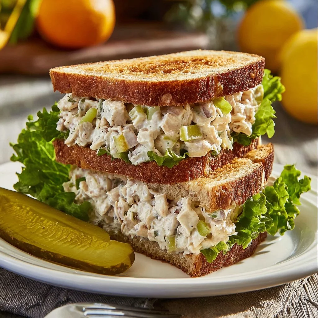 Signature Panera Tuna Salad Sandwich with fresh ingredients on artisan bread