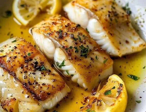 Pan Fried Cod with Lemon Butter Sauce
