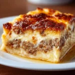 Delicious Pancake Sausage Casserole served on a plate