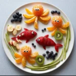 Colorful and fun fruit plates for kids, promoting healthy eating habits.
