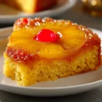 Homemade Pineapple Upside Down Cake made with box cake mix