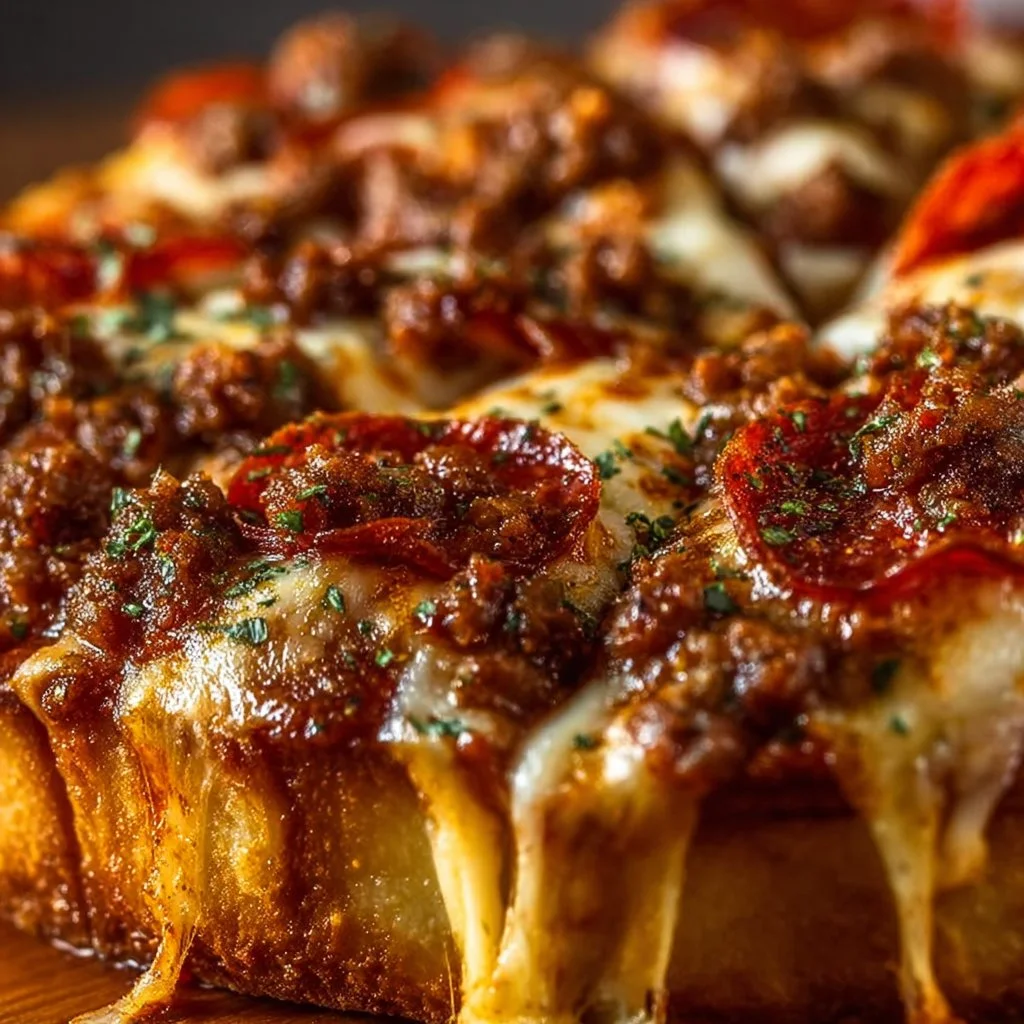 53g protein crustless pizza pie with toppings on a wooden table