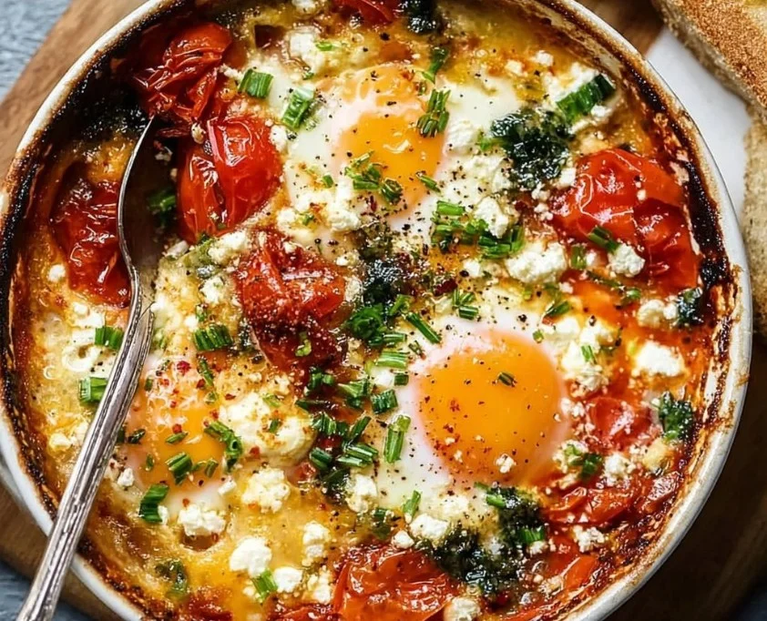Baked Feta Eggs