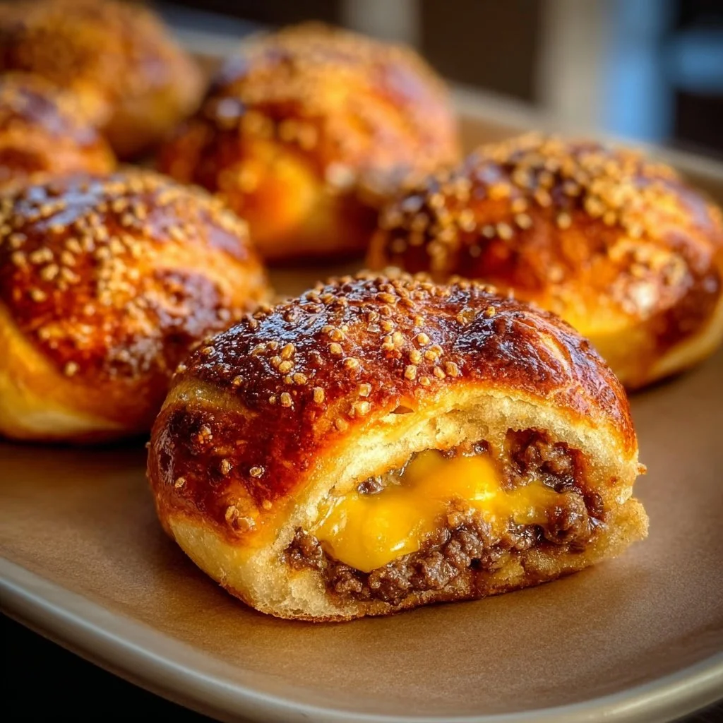 Cheeseburger Pretzel Bombs