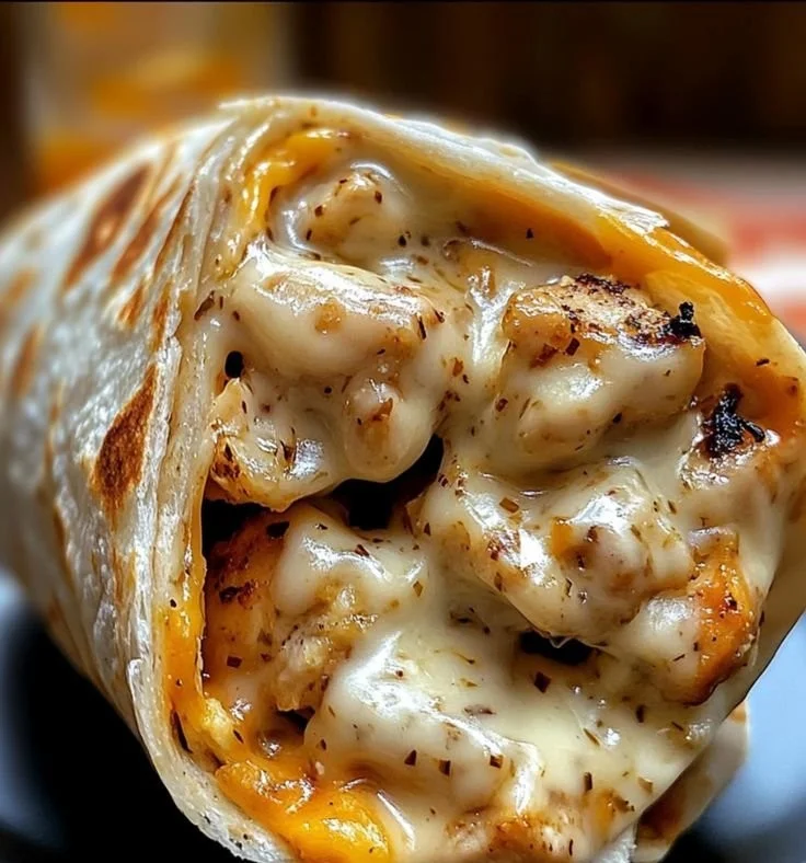 Cheesy Garlic Chicken Wraps