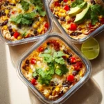 Delicious Chicken Enchilada Bowls served with garnishes