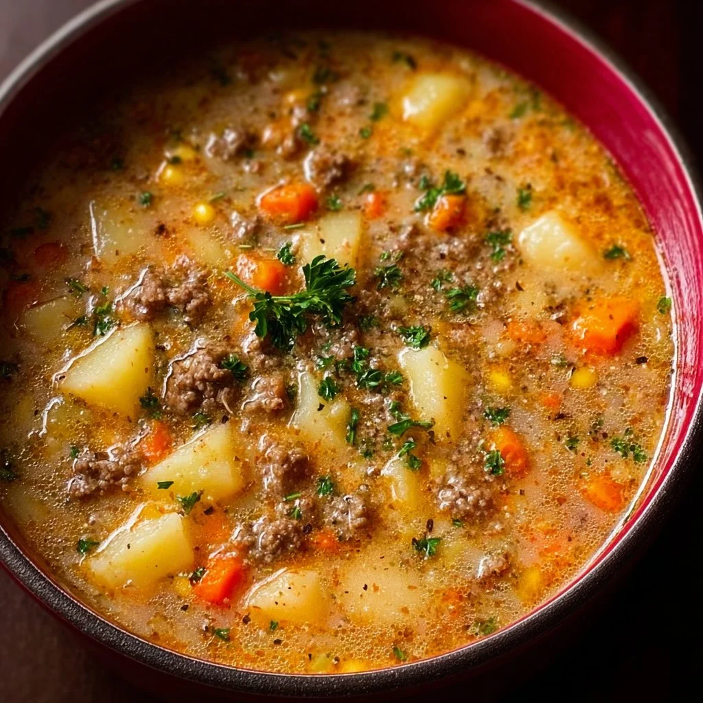 Classic Ground Beef Potato Soup
