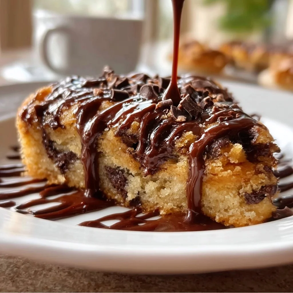 Cottage cheese chocolate chip cookie skillet with melted chocolate and crispy edges