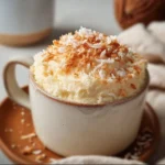 Delicious Cottage Cheese Mug Cake served in a mug with a spoon