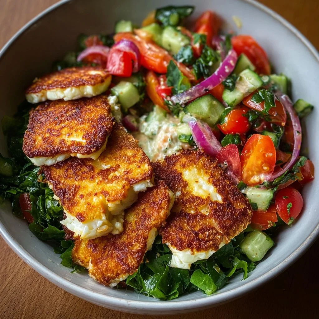 Crispy Halloumi Salad Bowl