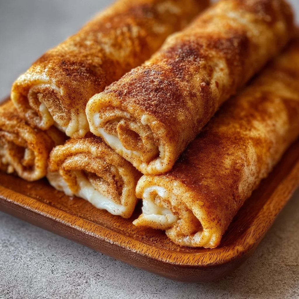 Crispy keto cinnamon cream cheese roll ups for a low-carb snack