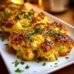 Delicious cheesy garlic bread fresh out of the oven with melted cheese and herbs