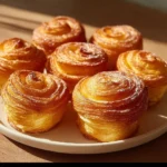 Freshly baked French Cruffins Pastry with flaky layers and delicious filling.