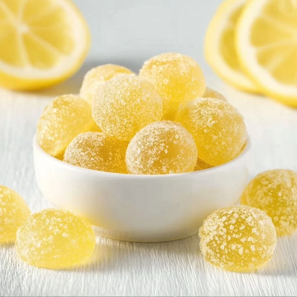 Delicious homemade gummies recipe featuring lemon sweets and easy candy.