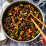 Healthy Chicken and Broccoli dish served in a Chinese takeout style