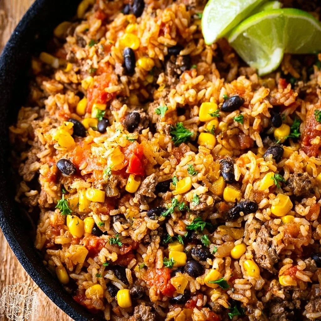 Mexican Beef and Rice Skillet