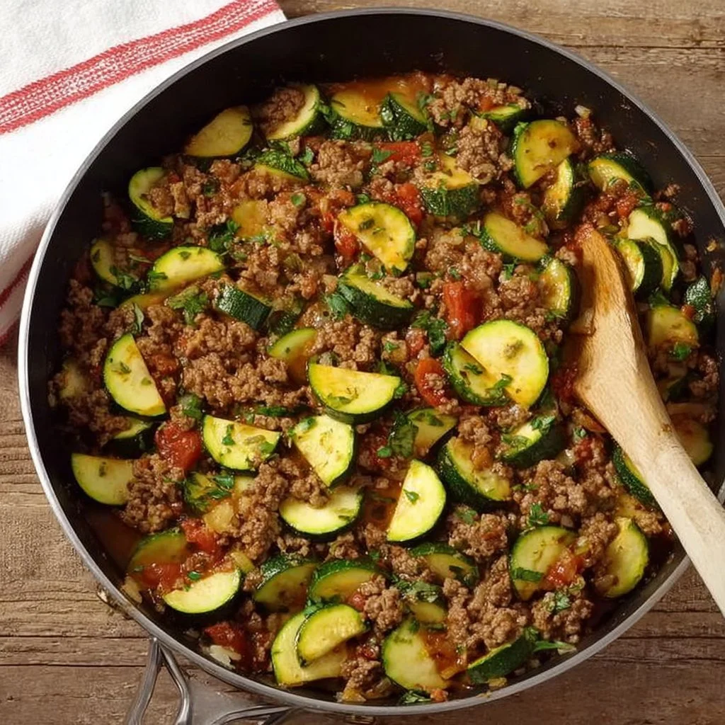 Mexican Zucchini and Ground Beef Skillet