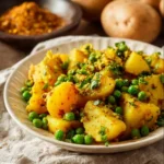 Indian peas and potatoes recipe, a flavorful side dish for rice.