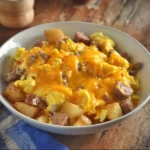 Delicious sausage and egg breakfast bowls topped with fresh ingredients