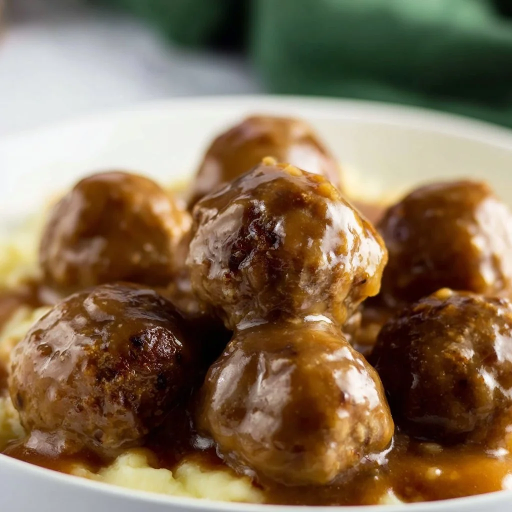 Slow Cooker Meatballs And Gravy
