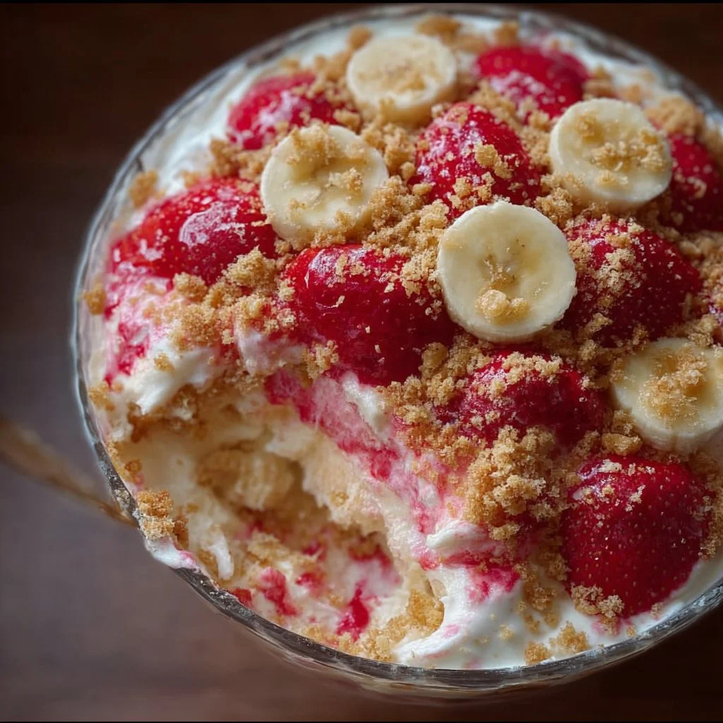 Strawberry Crunch Banana Pudding