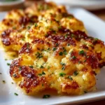 Cheesy cauliflower steaks garnished and ready to serve, a delightful vegetarian dish.