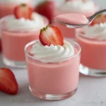 Easy strawberry jello dessert with Greek yogurt in a glass