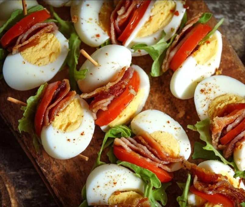 Hard Boiled Egg BLT Bites