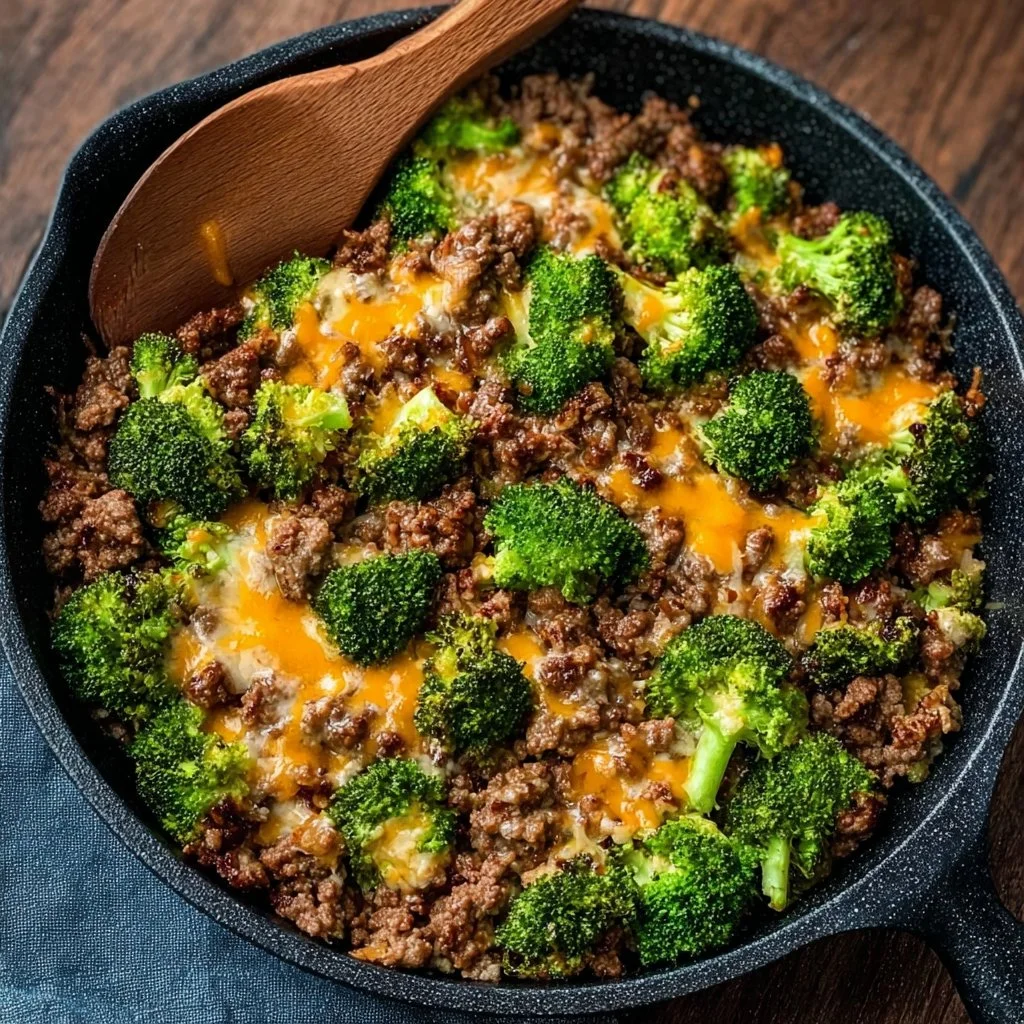 Keto Hamburger Broccoli Skillet