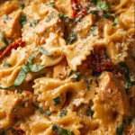 Delicious Marry Me Chicken Pasta dish garnished with fresh herbs