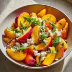 Delicious Peach Feta Salad with fresh ingredients and vibrant colors