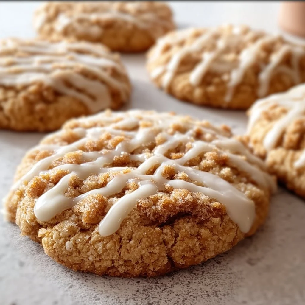 Delicious soft coffee cake cookies on a plate, perfect for pairing with coffee.