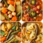 Bowl of refreshing summer soup with fresh vegetables