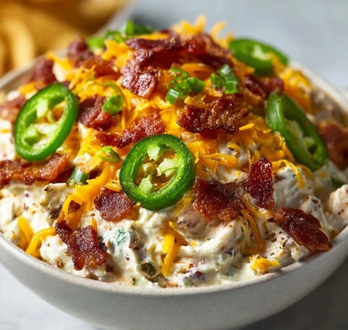 Ultimate Jalapeno Popper Chicken Salad with spices and toppings