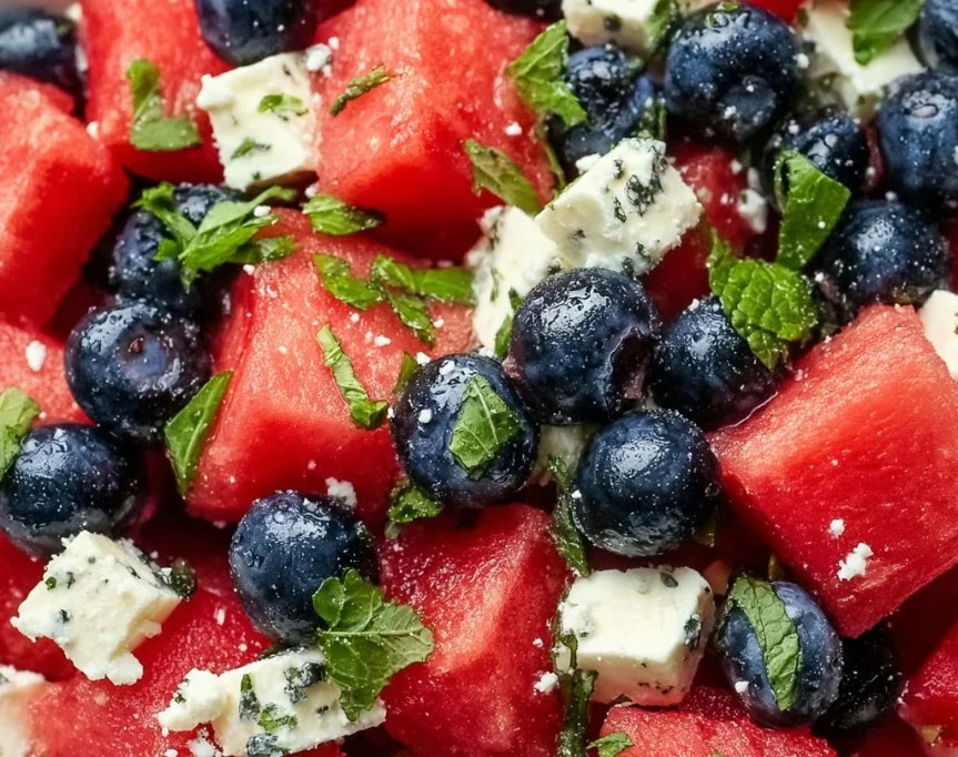 Watermelon Blueberry Feta Salad