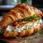 Apple and goat cheese croissant sandwich, a delightful and tasty pairing.