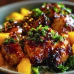 Delicious Asian Mango Glazed Chicken dish with vibrant colors and appealing presentation.