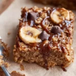 Healthy banana oatmeal bars recipe made with ripe bananas and oats