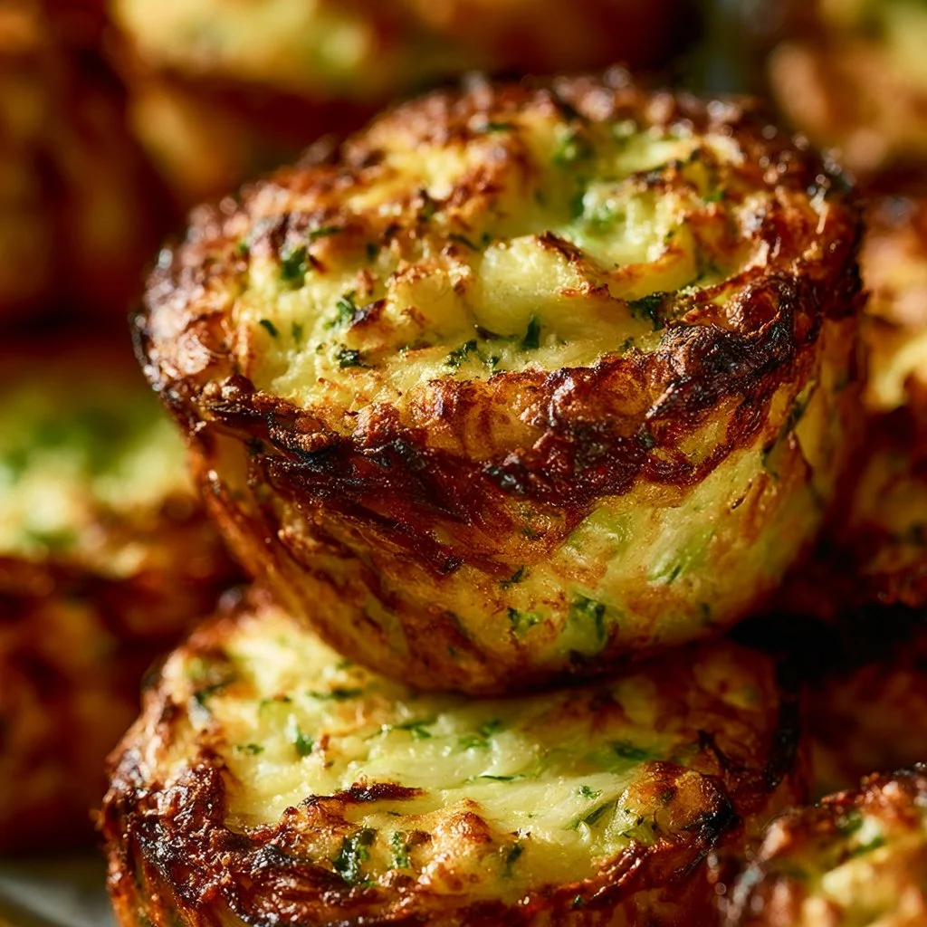 Crispy Parmesan Zucchini Potato Muffins