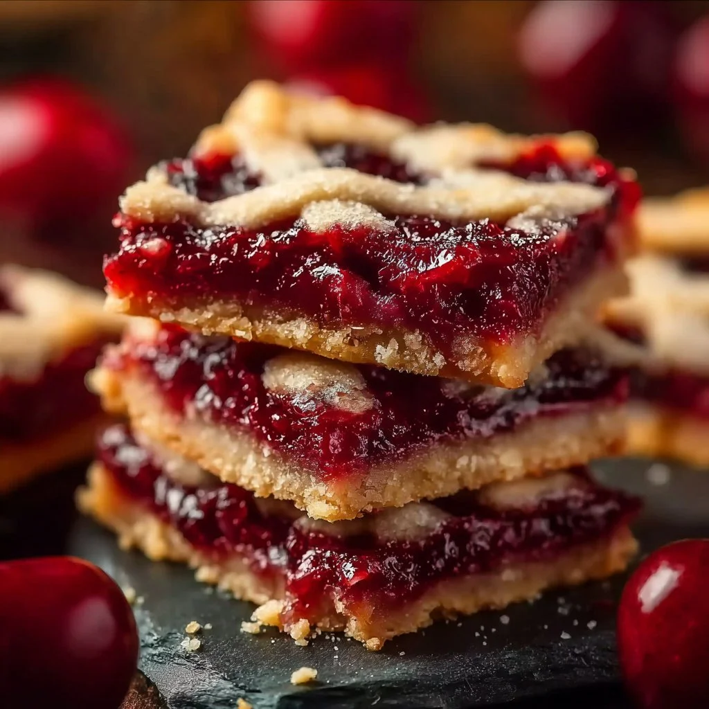 Delicious homemade cherry pie bars with a golden crust and cherry filling