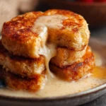Delicious Fluffy French Toast Biscuits served on a plate with syrup