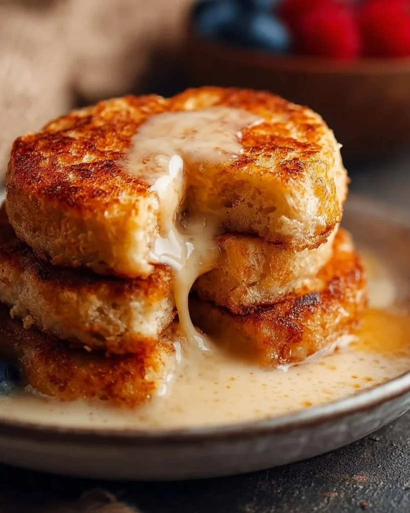 Delicious Fluffy French Toast Biscuits served on a plate with syrup