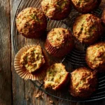 Fluffy whole wheat carrot zucchini muffins fresh from the oven