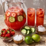 A variety of delicious food beverages served on a dining table.